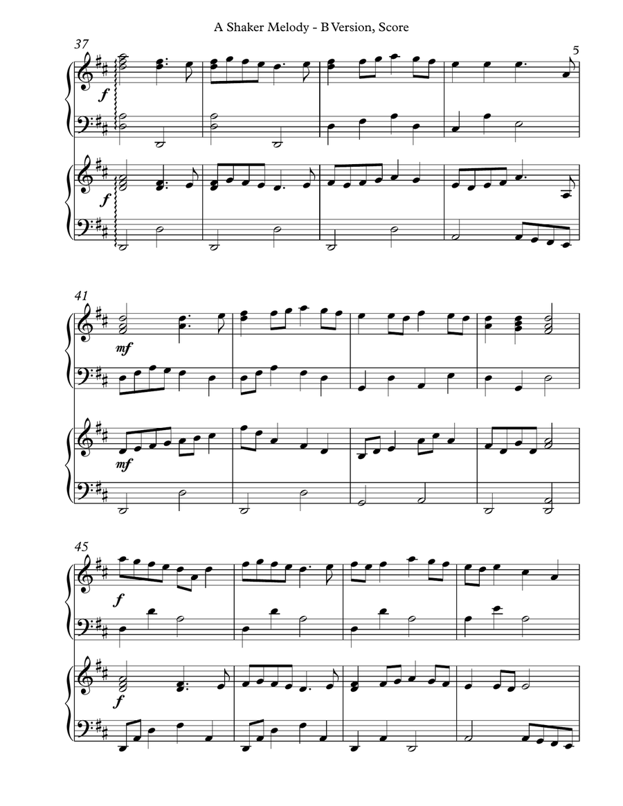 A Shaker Melody, B Version, Score & Parts Celtic Harp scores gallery preview page 5