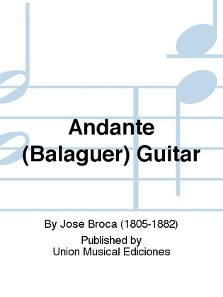 Book cover for Andante (Balaguer) Guitar