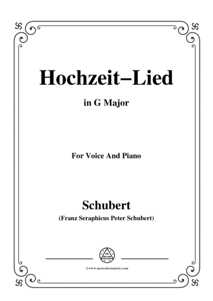 Schubert-Hochzeit-Lied,in G Major,for Voice&Piano image number null