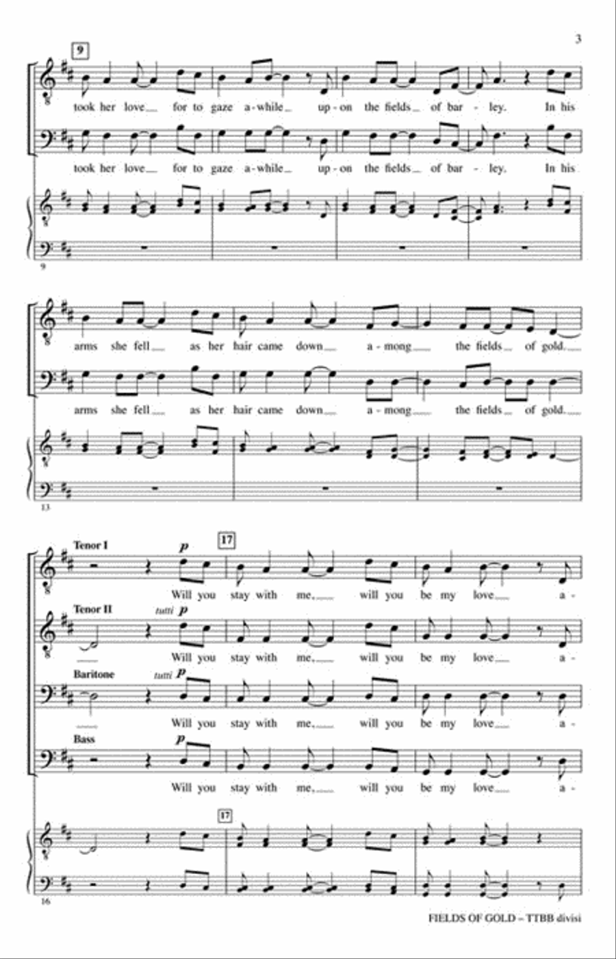 Fields of Gold TTBB scores gallery preview page 3