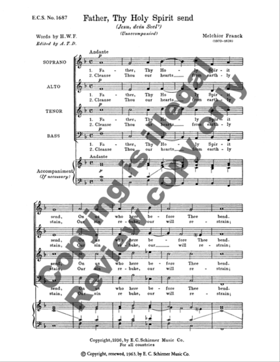 Father, Thy Holy Spirit Send 4-Part scores gallery preview page 4