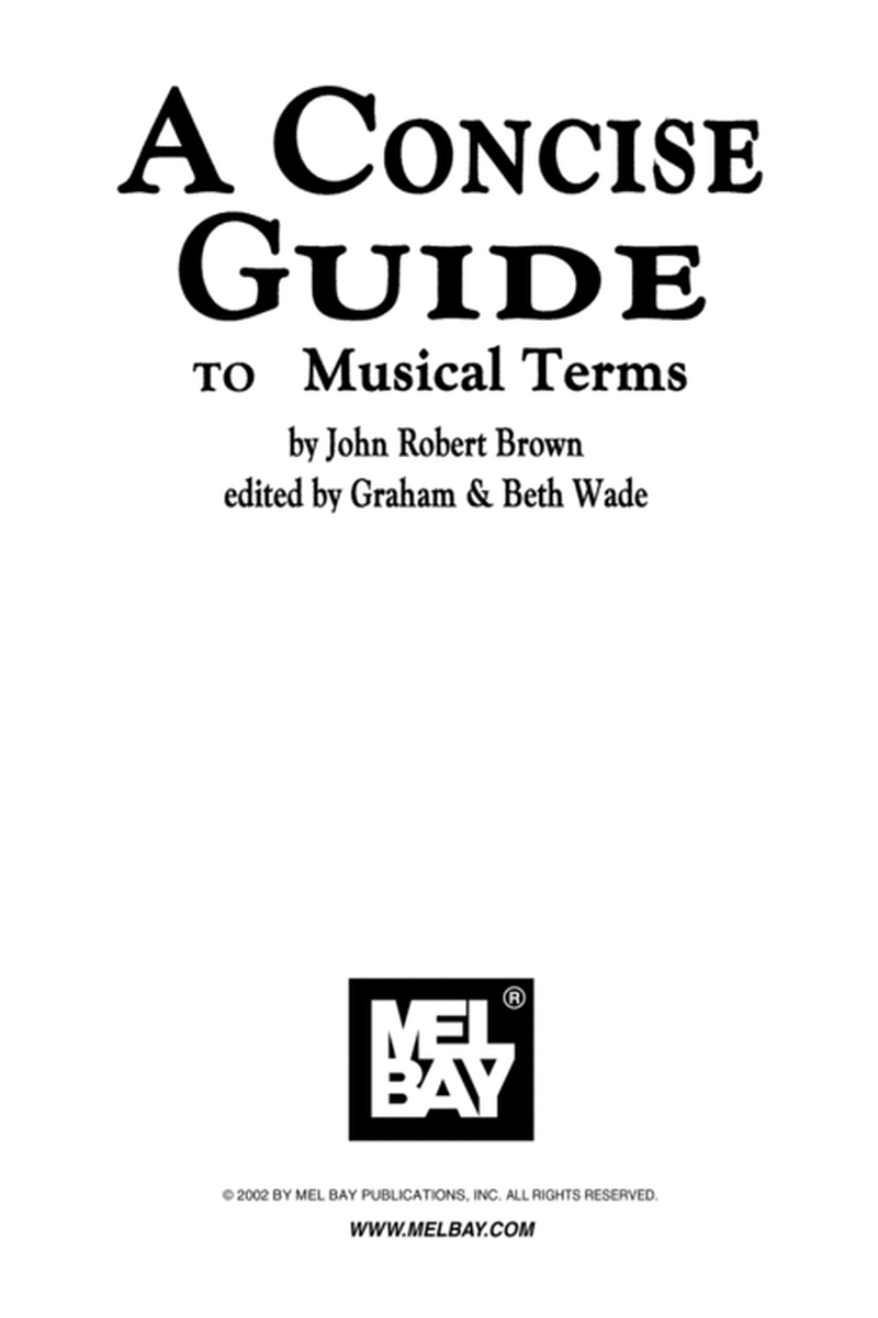 A Concise Guide to Musical Terms