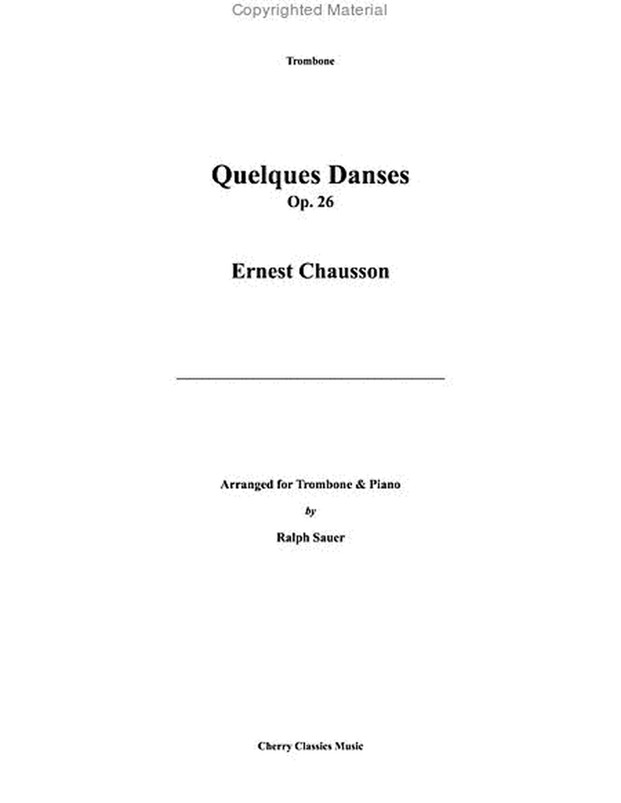 Quelques Dances, Op 26 for Trombone and Piano image number null