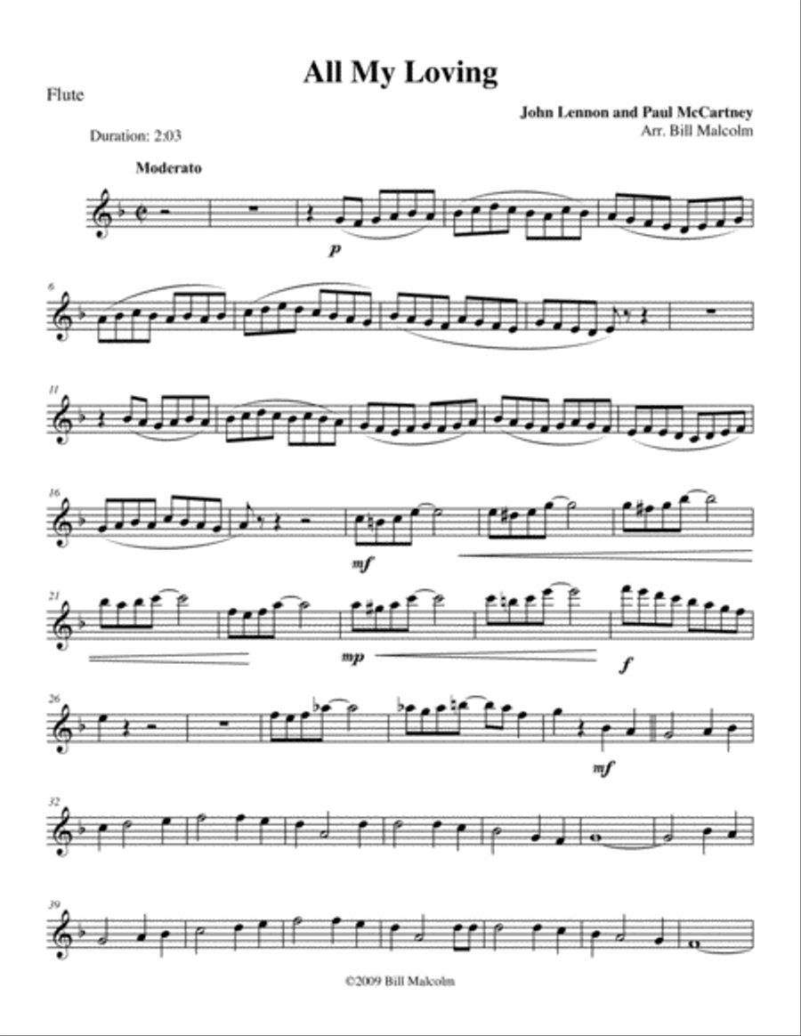 All My Loving Woodwind Quintet scores gallery preview page 6