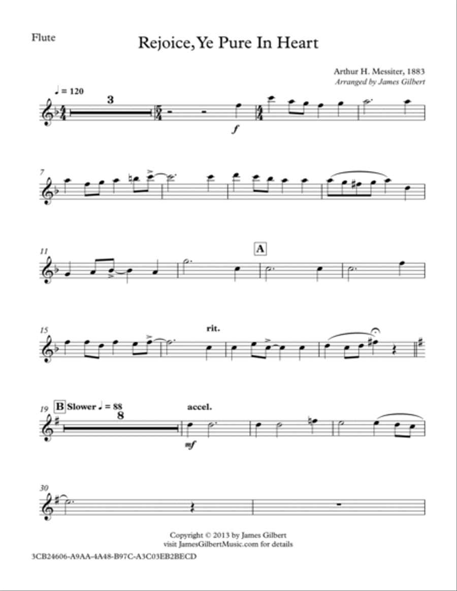 Rejoice, Ye Pure In Heart Woodwind Quartet scores gallery preview page 5