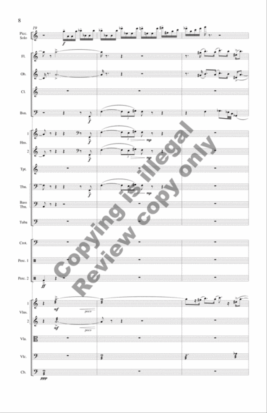 Concerto for Piccolo Solo and Chamber Orchestra (Additional Full Score) Chamber Orchestra scores gallery preview page 9