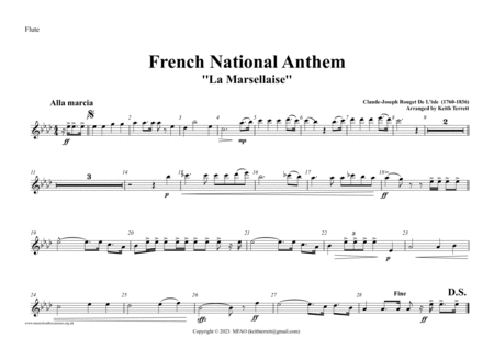 French National Anthem ("La Marseillaise") for Symphony Orchestra (Double Woodwind) image number null
