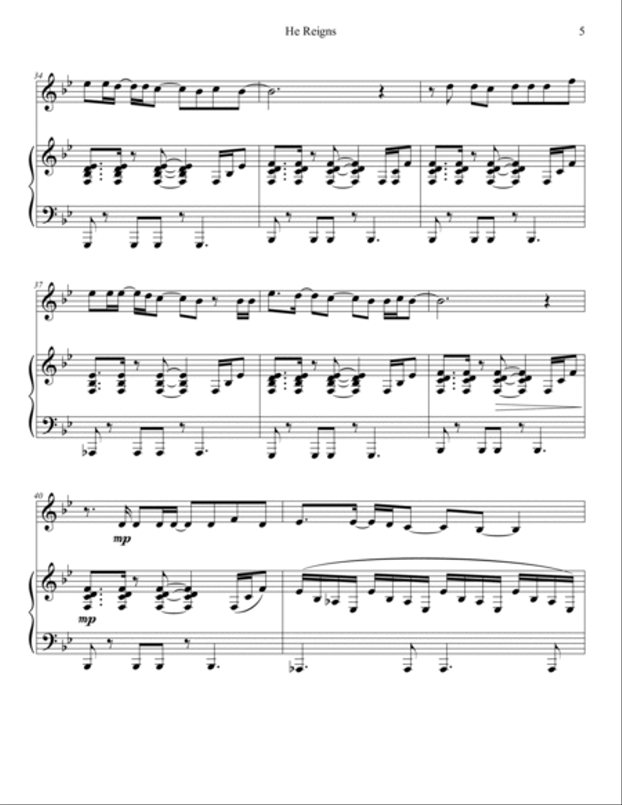 He Reigns Clarinet Solo scores gallery preview page 6