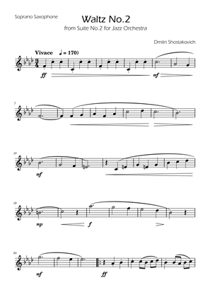 Dmitri Shostakovich - Second Waltz - Soprano Sax w/ Piano