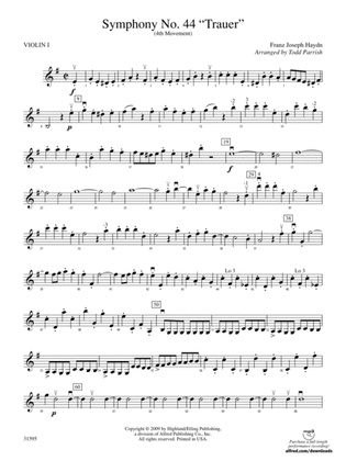 Symphony No. 44 "Trauer" (4th Movement): 1st Violin