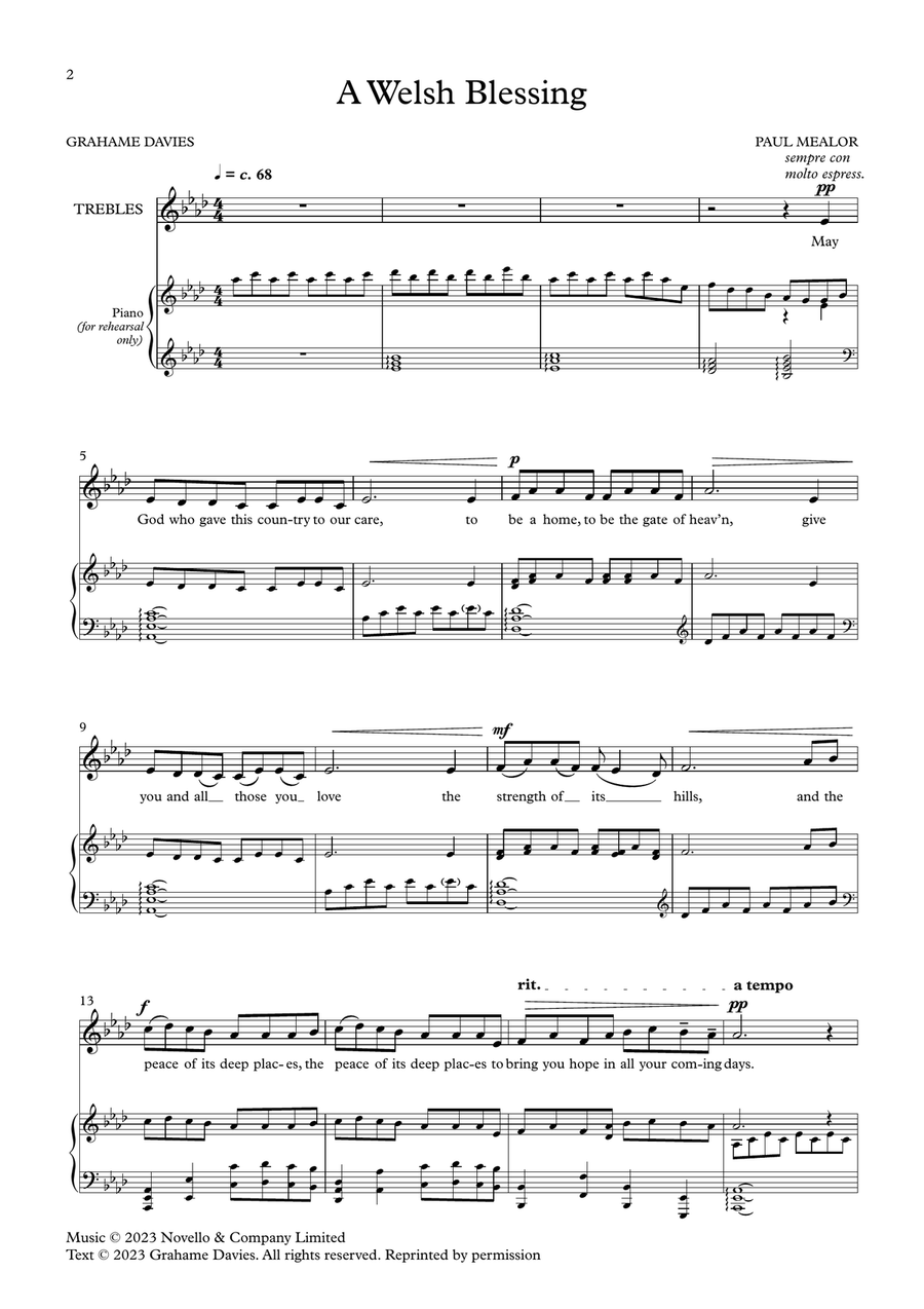 A Welsh Blessing 2-Part scores gallery preview page 1