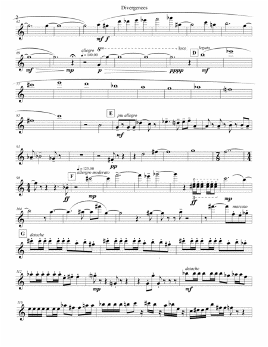 Divergences Violin 1 Divergences Violin 1 Chamber Orchestra scores gallery preview page 2
