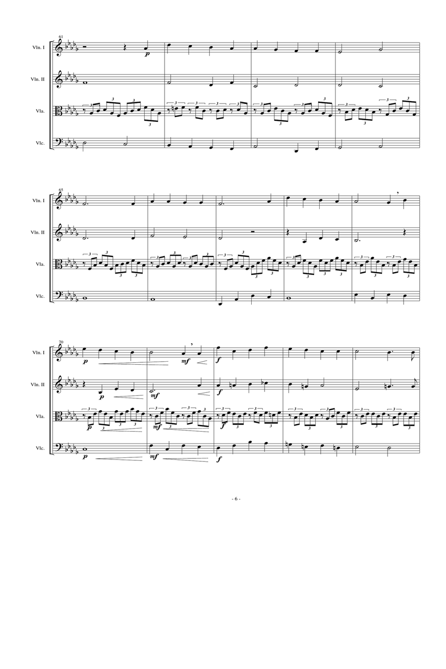 Cantique de Jean Racine (String Quartet) Scores & Parts String Quartet scores gallery preview page 6