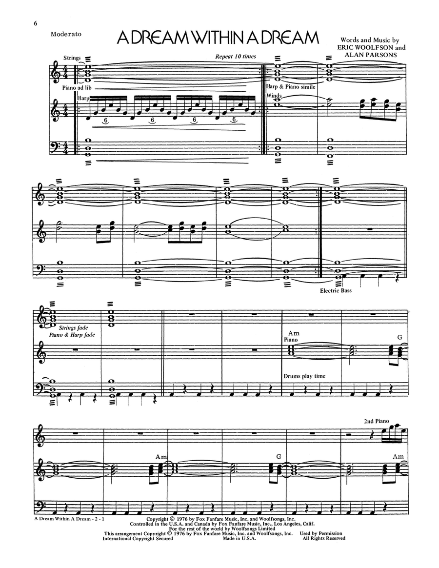 A Dream Within A Dream A Dream Within A Dream Voice scores gallery preview page 1