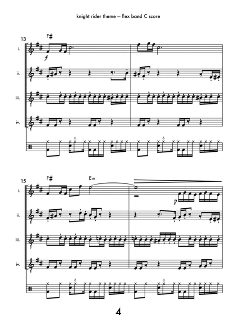 Knight Rider Theme Flute scores gallery preview page 5