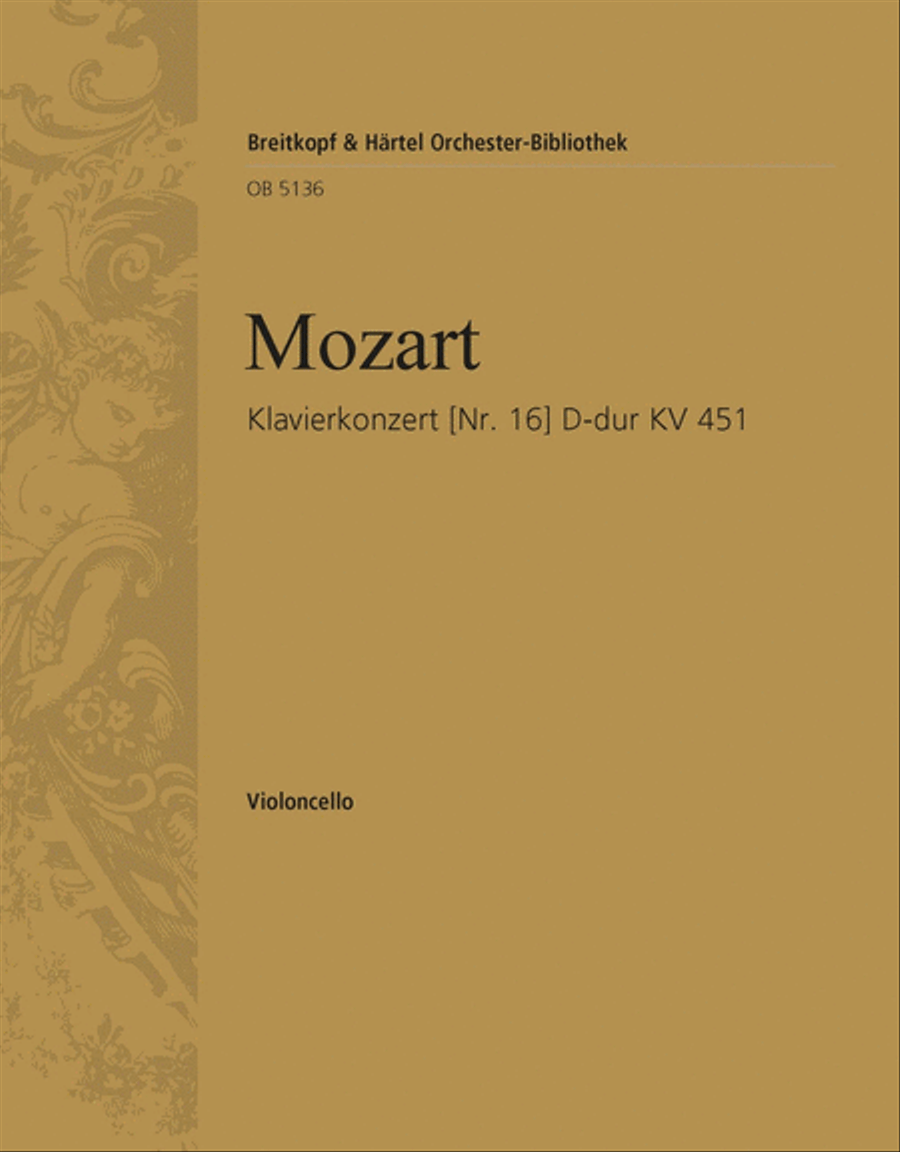 Piano Concerto [No. 16] in D major K. 451 Orchestra scores gallery preview page 1