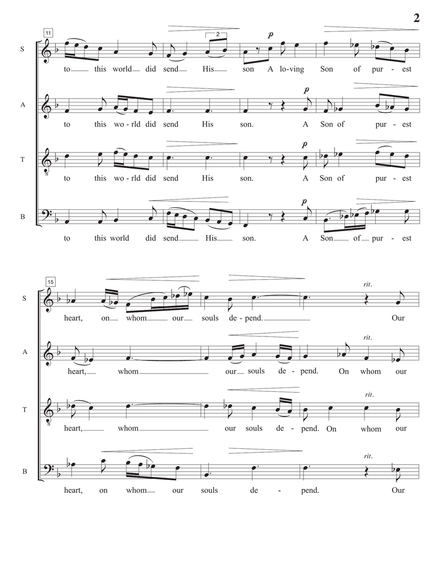 God of Light - SATB unaccompanied Christmas reflections 4-Part scores gallery preview page 3