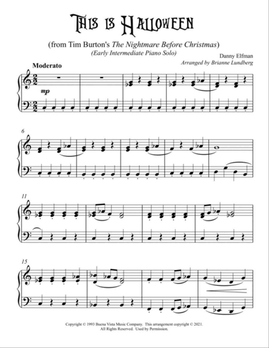 This Is Halloween Piano Solo scores gallery preview page 2