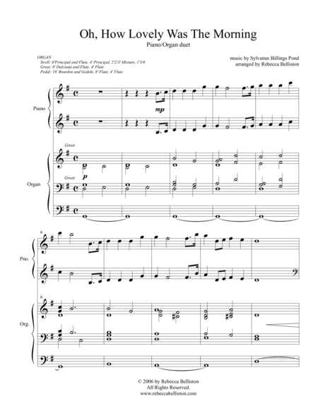 Joseph Smith's First Prayer/Oh, How Lovely Was The Morning (Piano/Organ Duet)