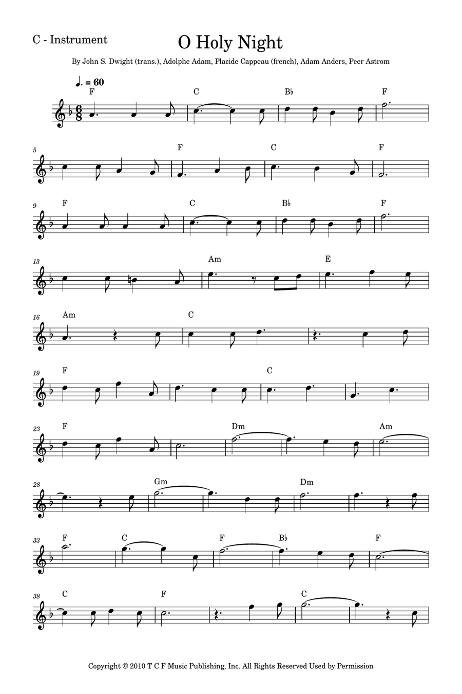 O Holy Night Easy Piano scores gallery preview page 1