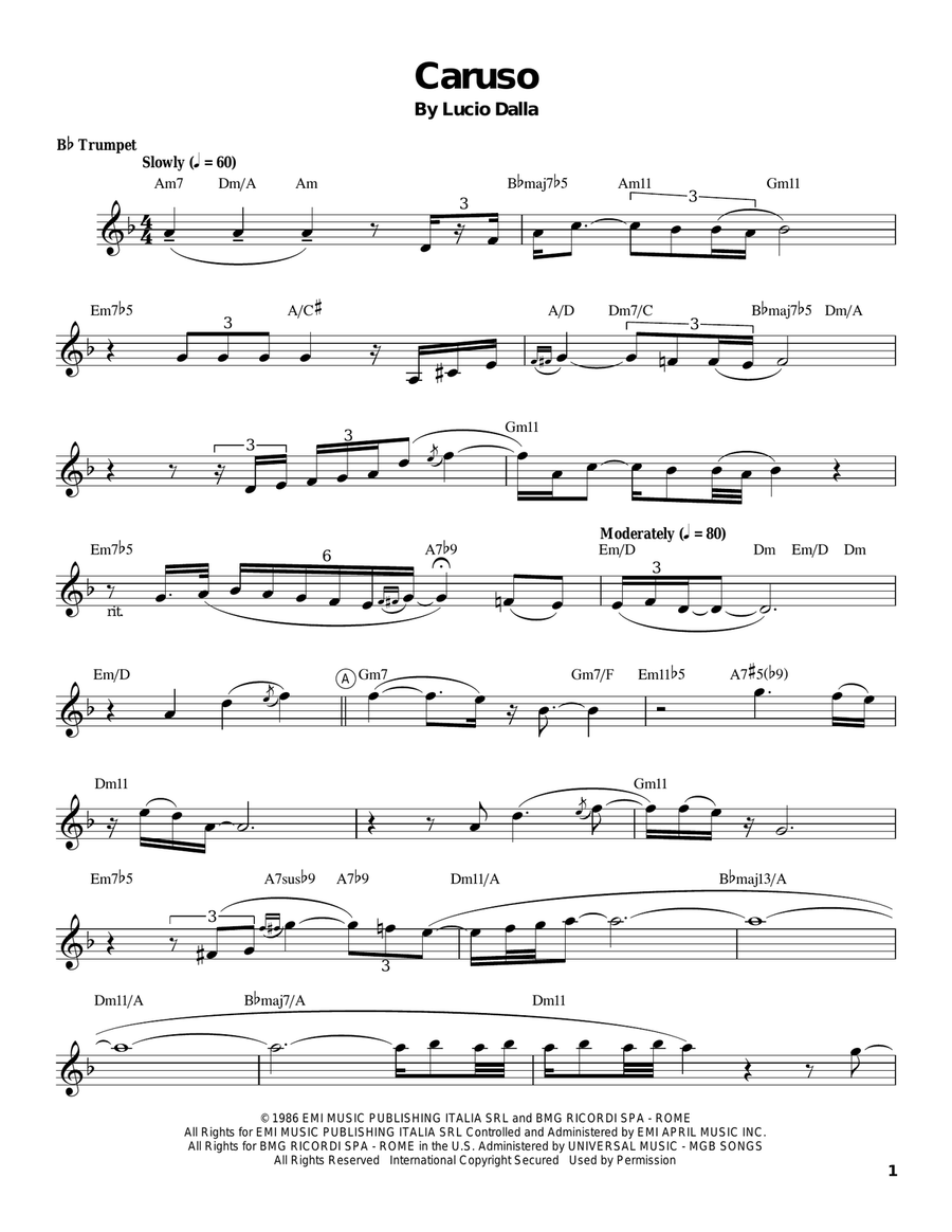 Caruso Trumpet scores gallery preview page 1
