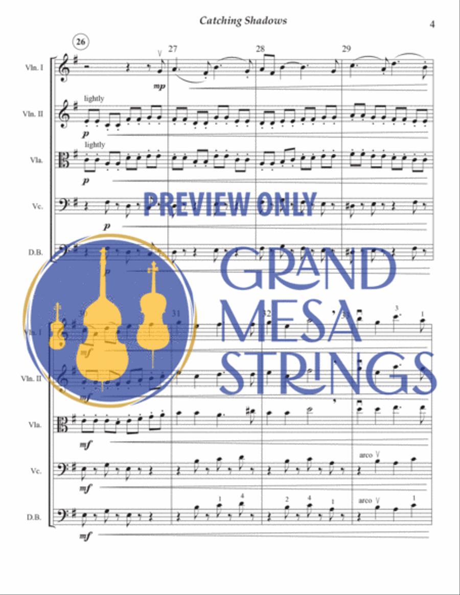Catching Shadows String Orchestra scores gallery preview page 5