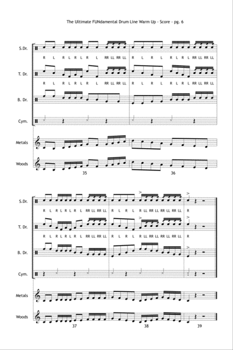 The Ultimate FUNdamental Drum Line Warm Up Percussion scores gallery preview page 7