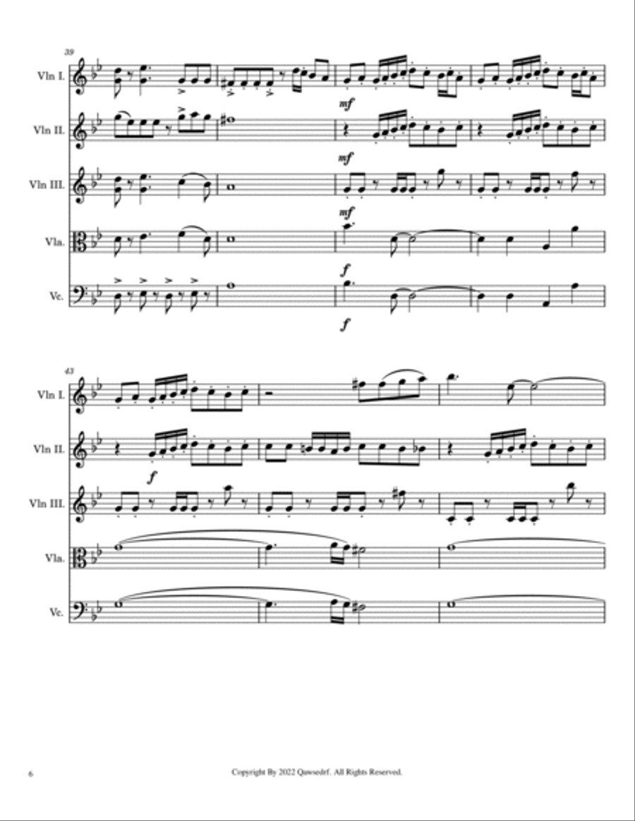 B Rossette String Quintet scores gallery preview page 6