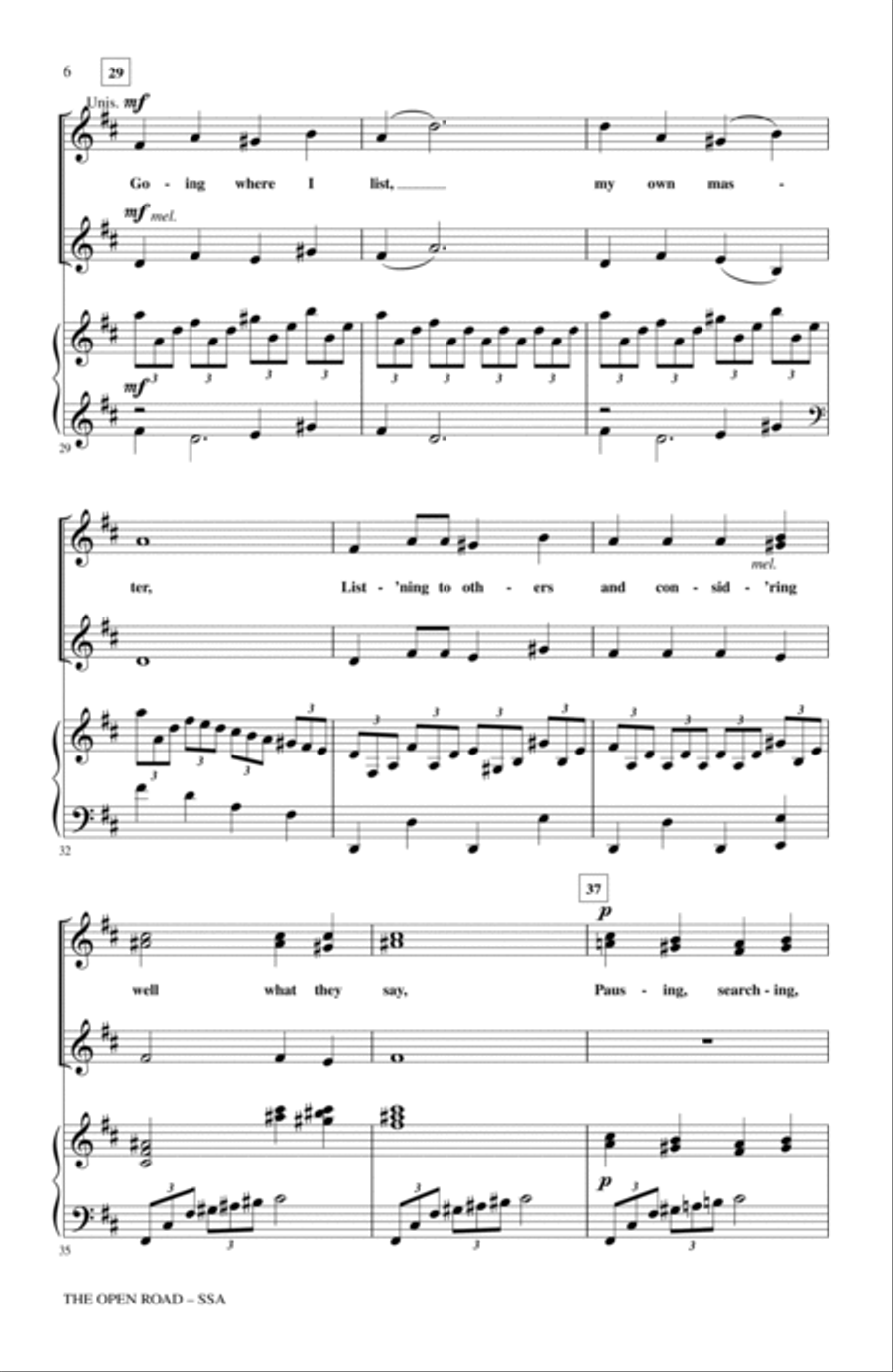 The Open Road SSA scores gallery preview page 4