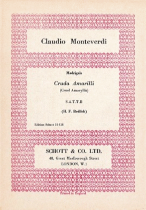 Monteverdi Cruda Amarilli Satt
