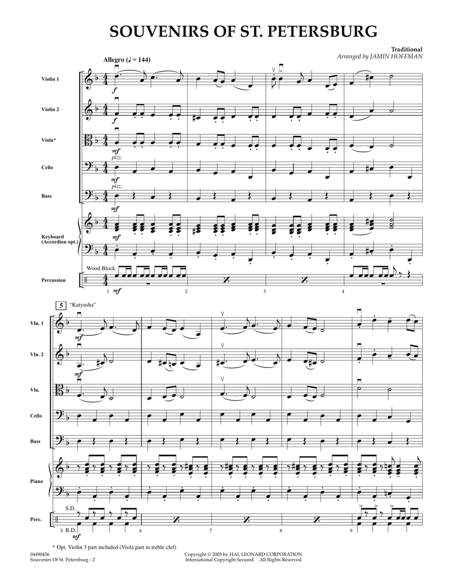 Souvenirs Of St. Petersburg - Conductor Score (Full Score) Orchestra scores gallery preview page 2