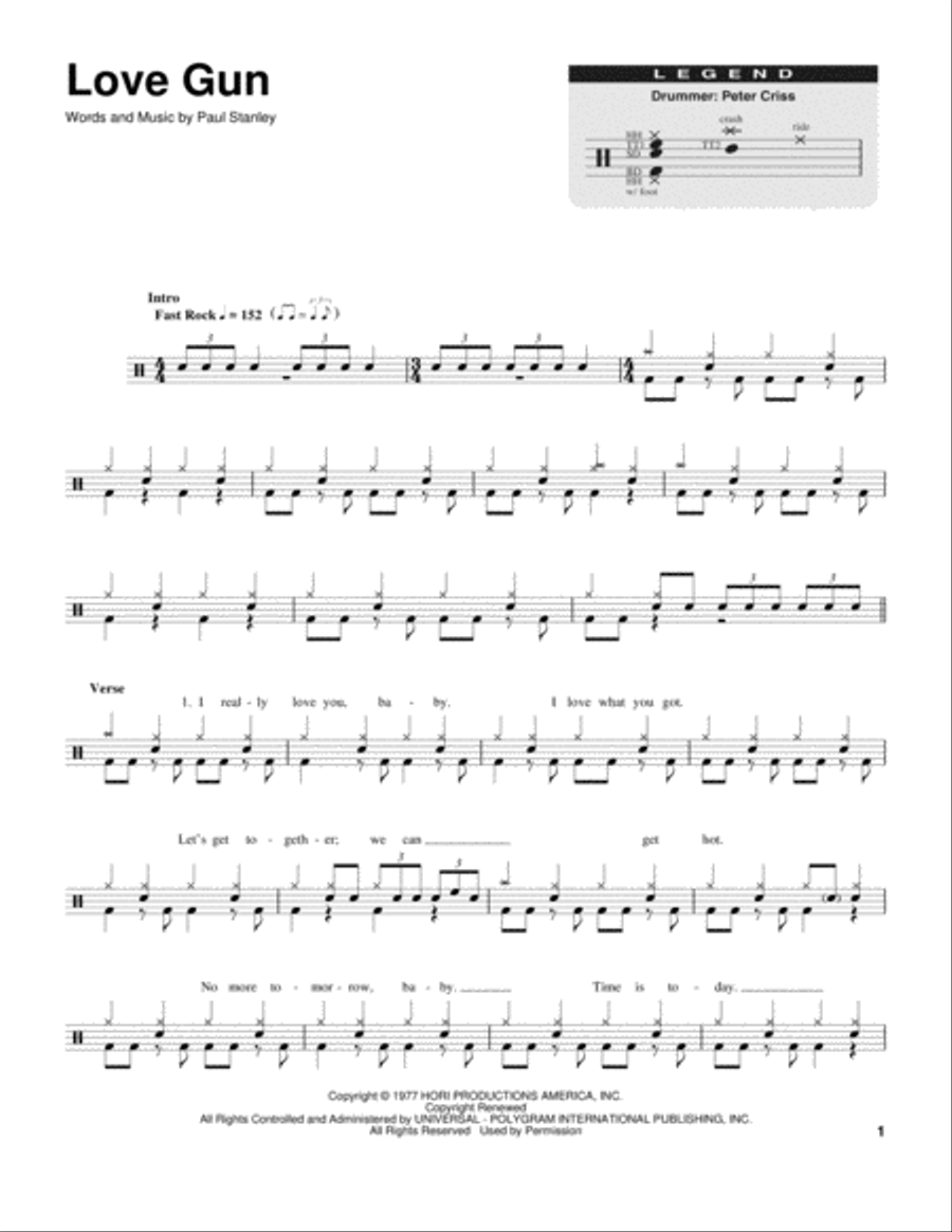 Love Gun Drum Set scores gallery preview page 1