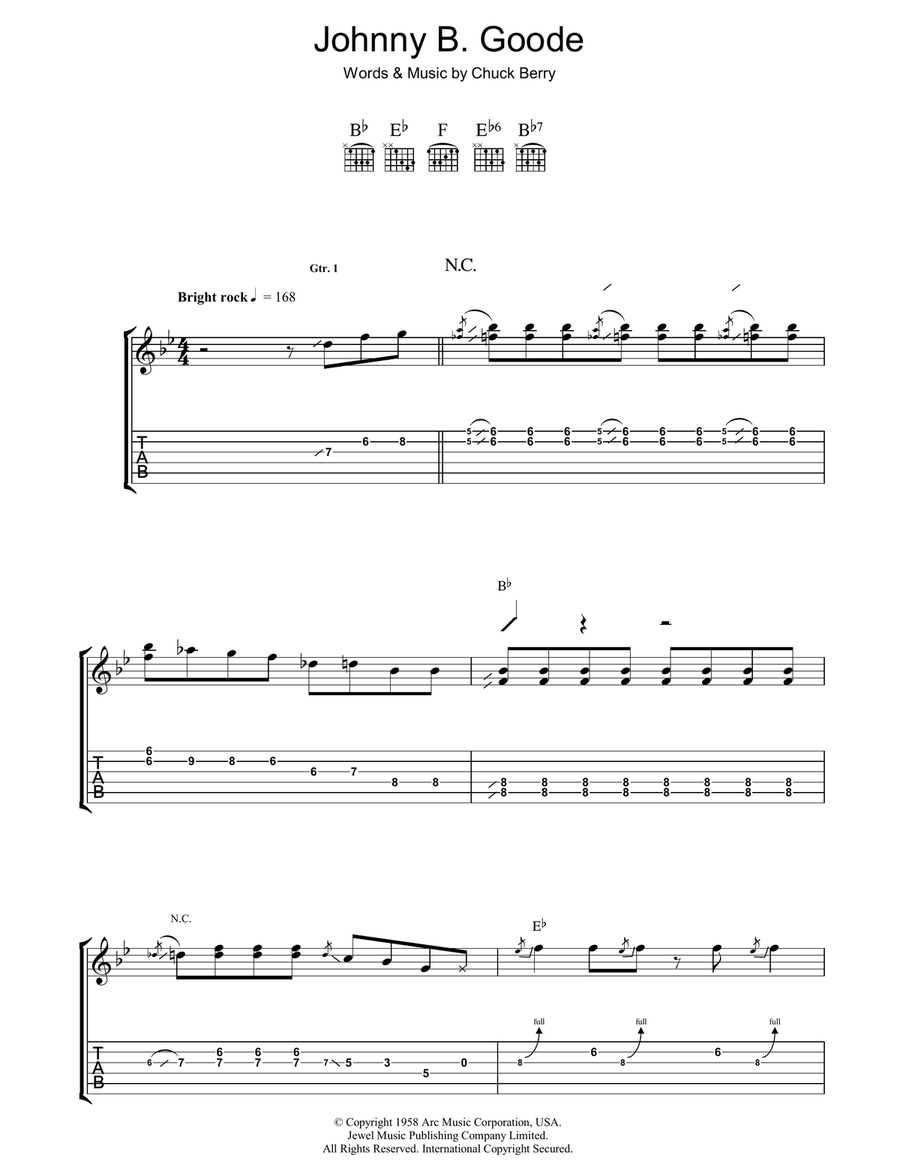 Johnny b clearance goode ukulele chords