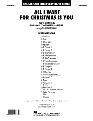 All I Want For Christmas Is You (arr. Johnnie Vinson) - Conductor Score (Full Score)