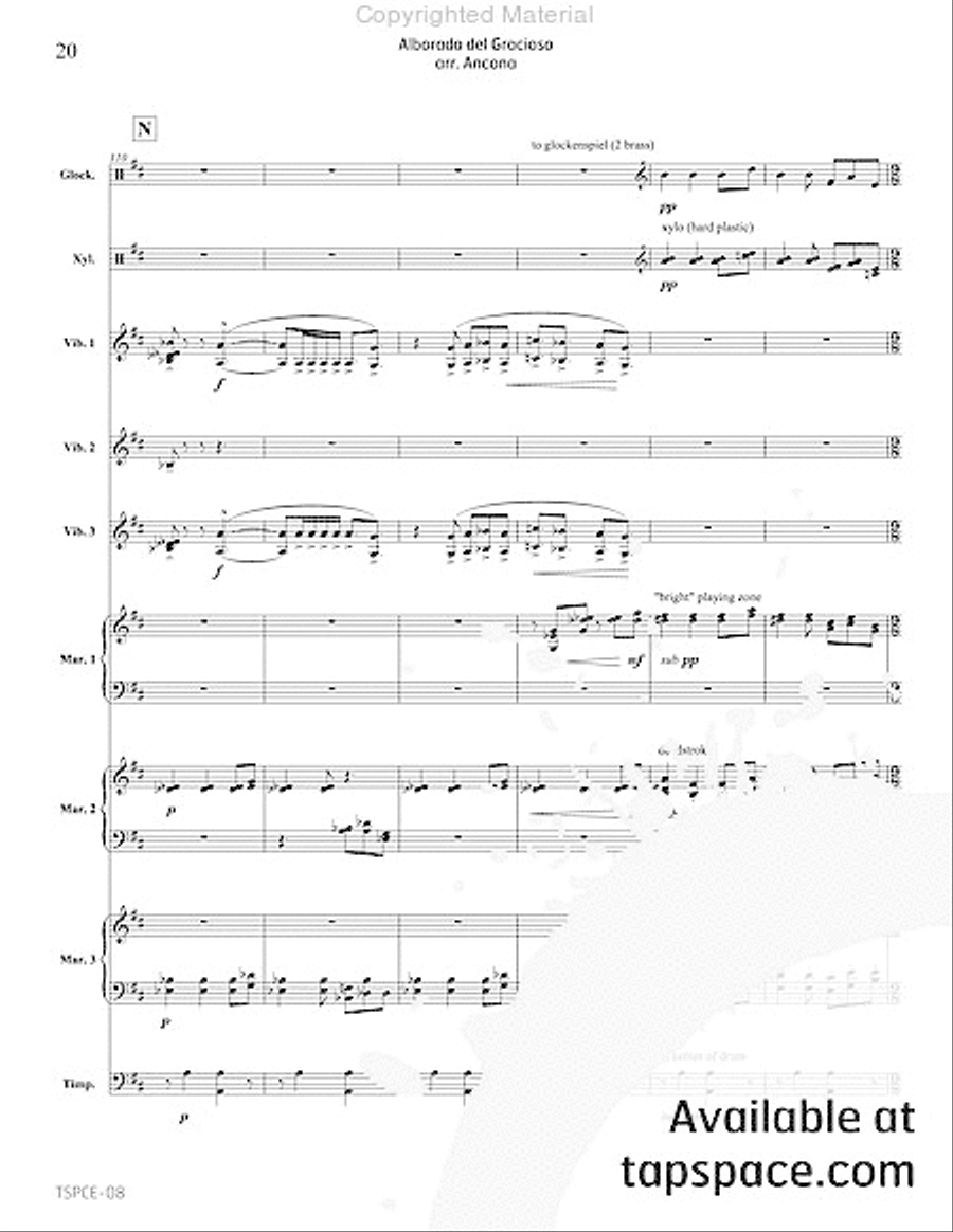 Alborada del Gracioso Percussion Ensemble scores gallery preview page 23