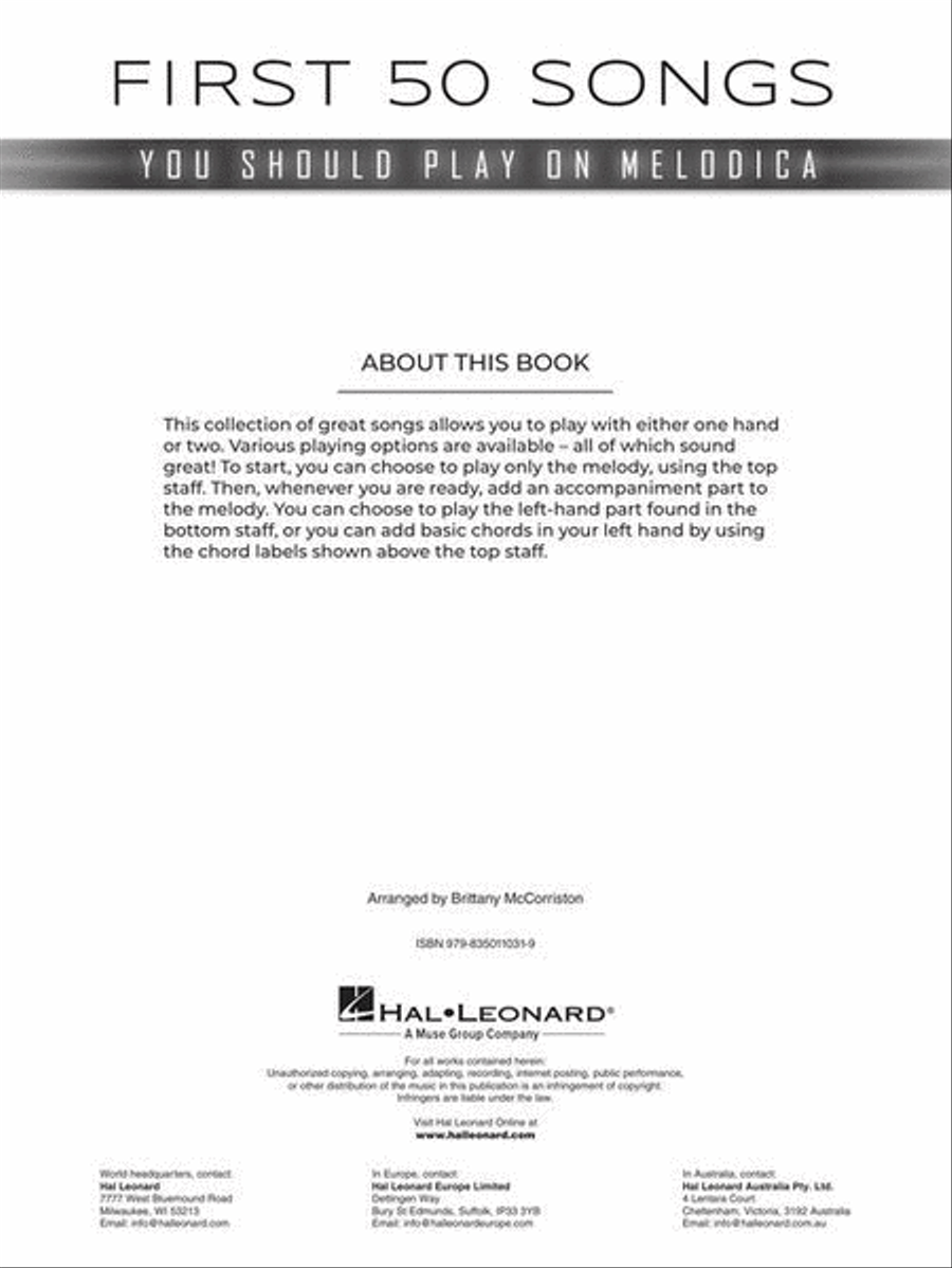 First 50 Songs You Should Play on Melodica Collection / Songbook scores gallery preview page 3