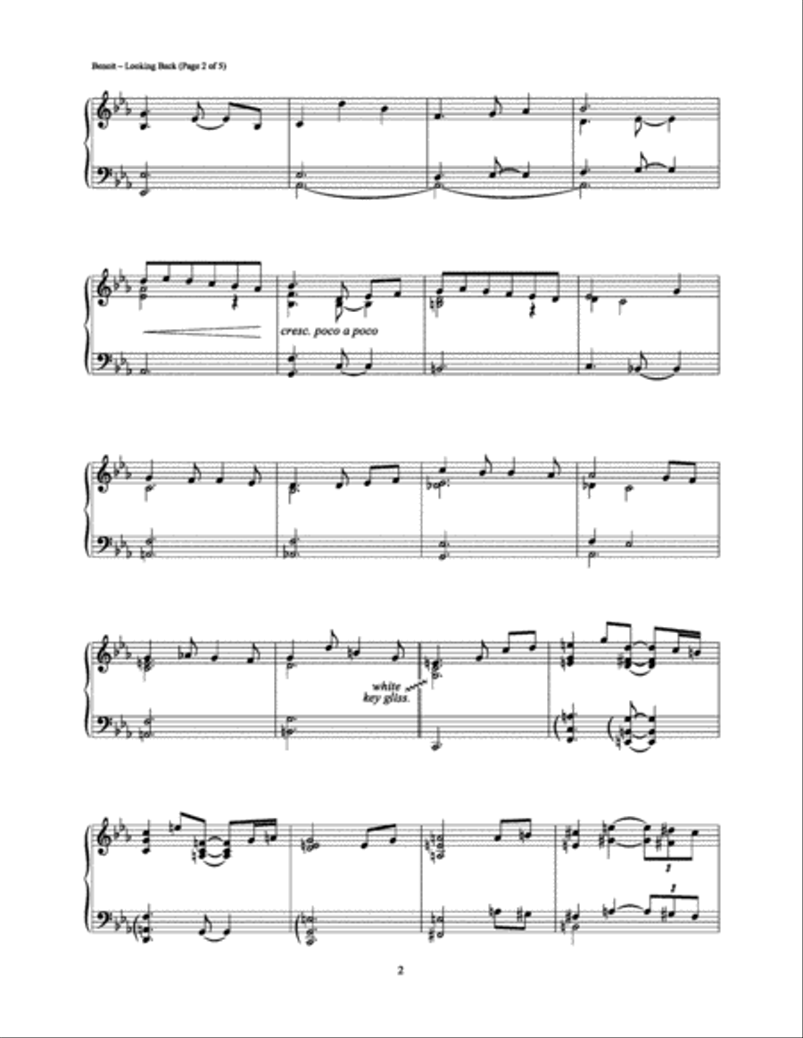 Looking Back Piano Solo scores gallery preview page 2