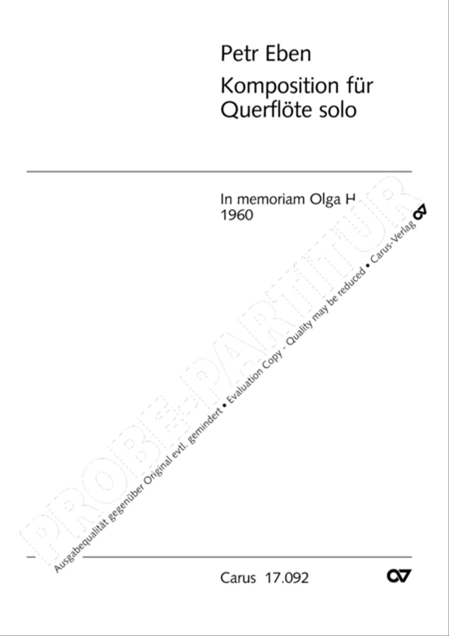 Komposition fur Querflote solo Flute Solo scores gallery preview page 2