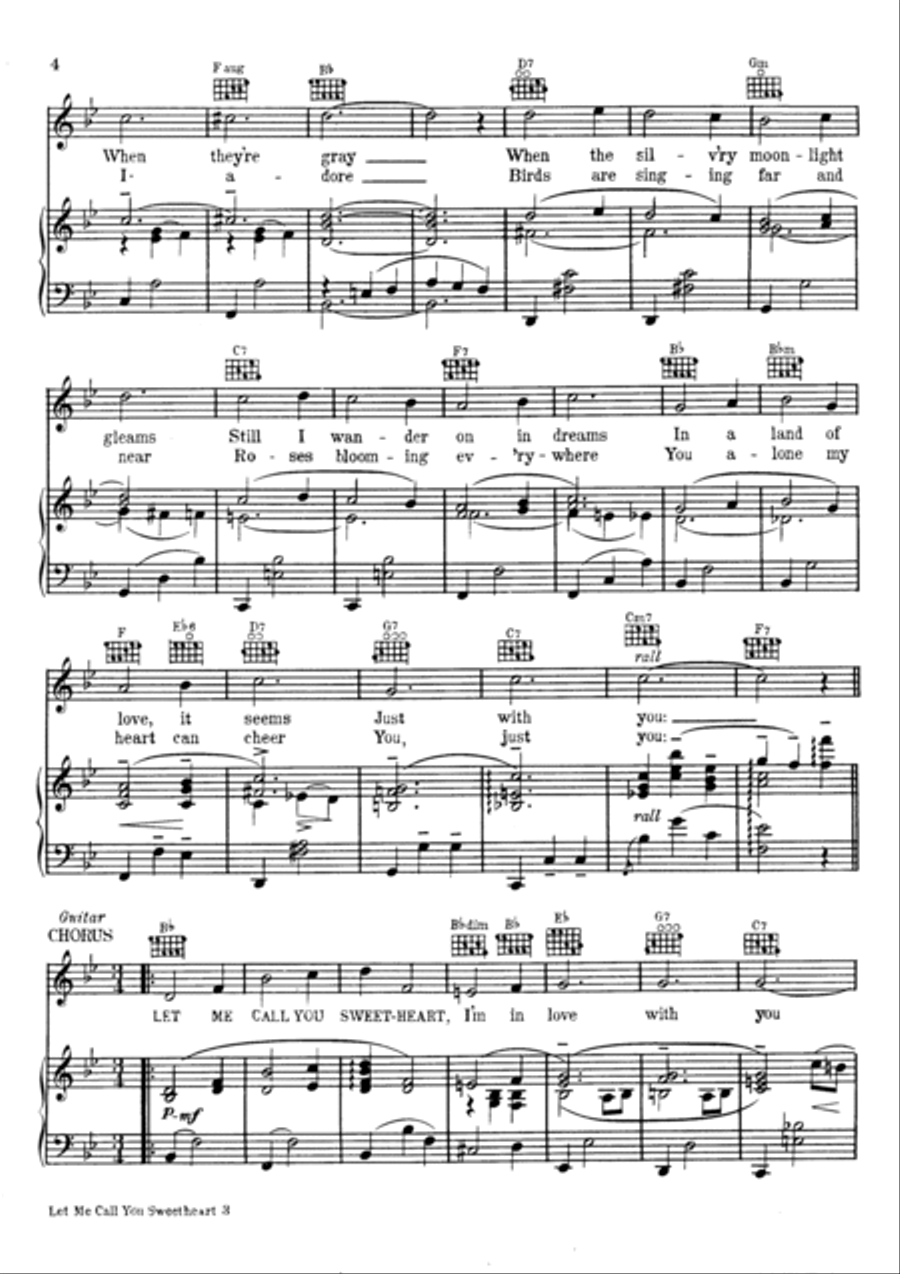 Let Me Call You Sweatheart (I'm In Love With You) Voice scores gallery preview page 4