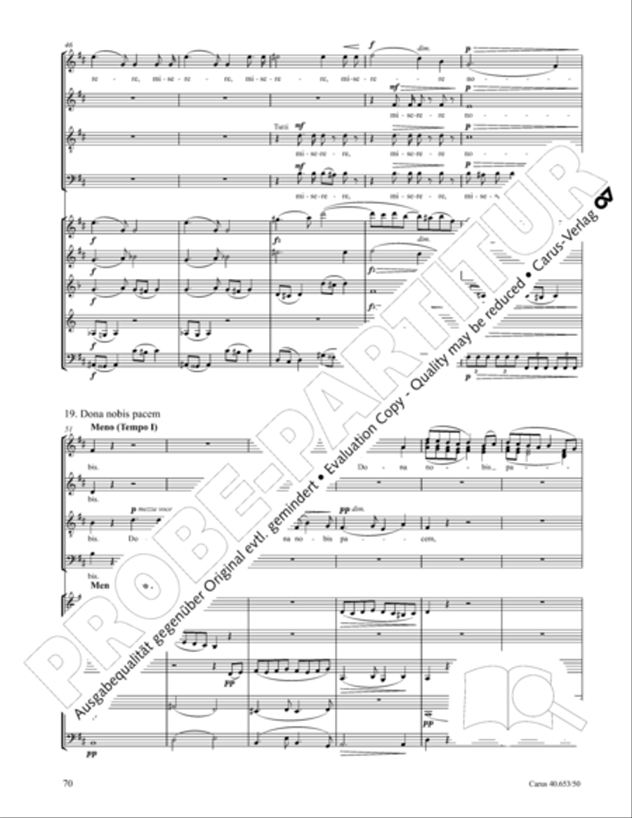 Mass in D Major (Missa in D) 4-Part scores gallery preview page 71