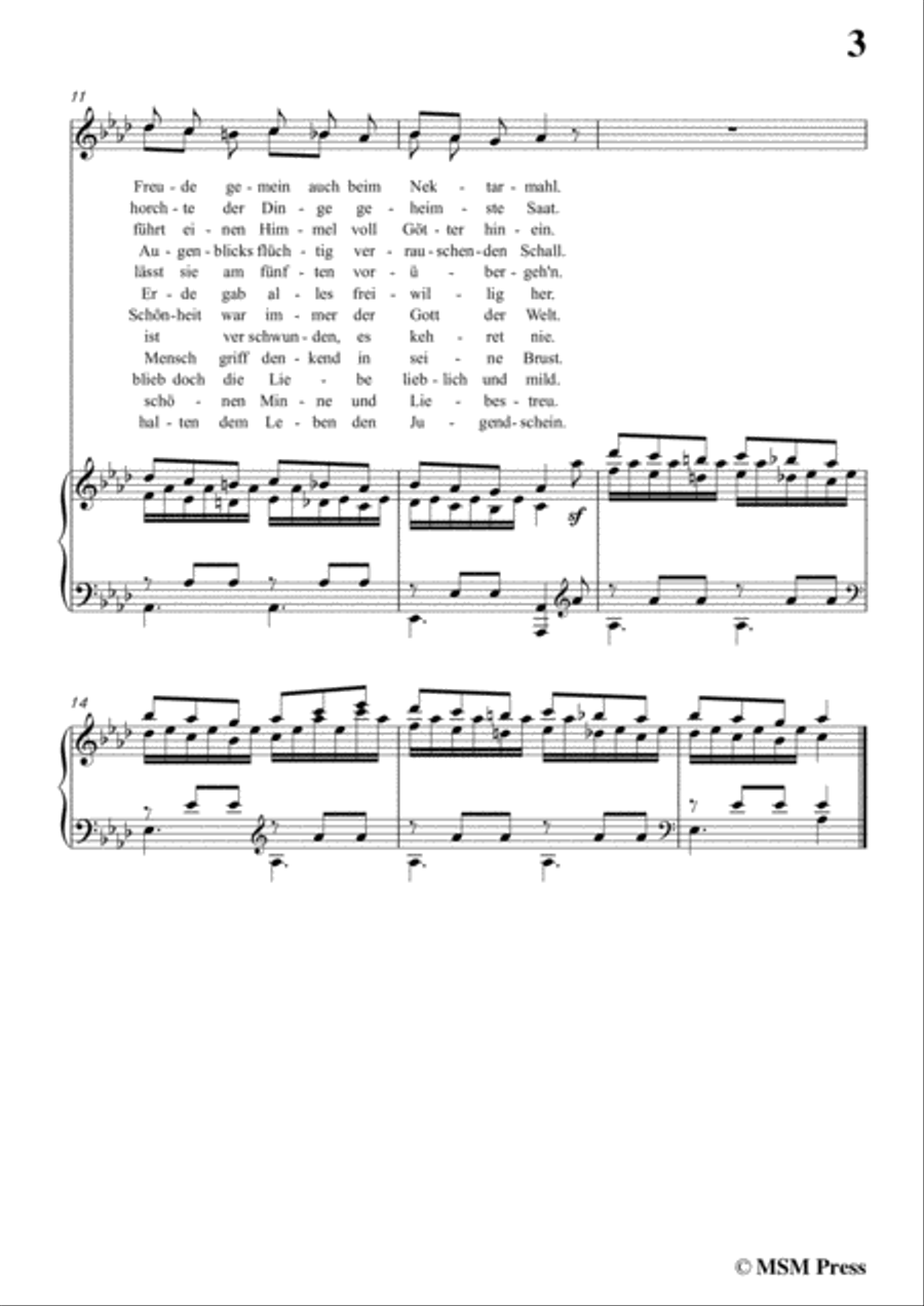 Schubert-Die Vier Weltalter,Op.111 No.3,in A flat Major,for Voice&Piano Voice scores gallery preview page 5