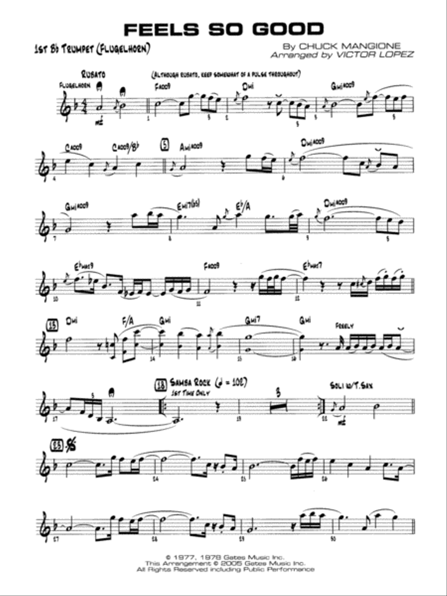 Feels So Good: 1st B-flat Trumpet Jazz Ensemble scores gallery preview page 1