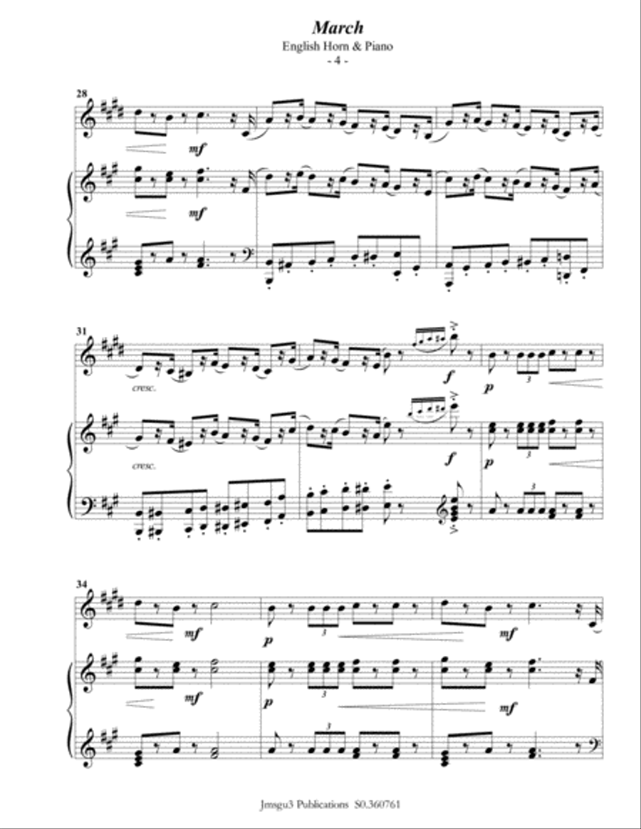 Tchaikovsky: March from Nutcracker Suite for English Horn & Piano English Horn scores gallery preview page 5