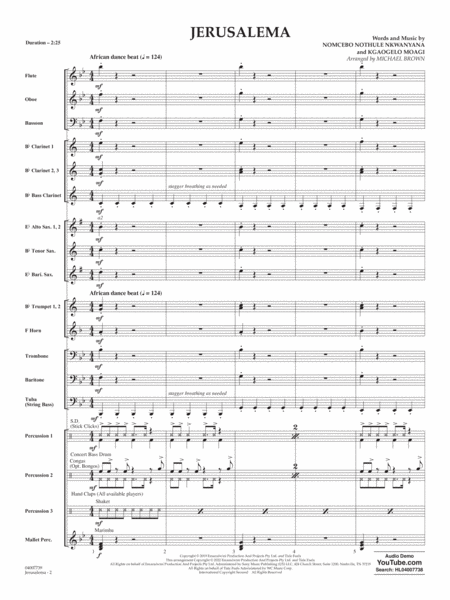 Jerusalema (feat. Nomcebo Zikode) (arr. Michael Brown) - Conductor Score (Full Score)