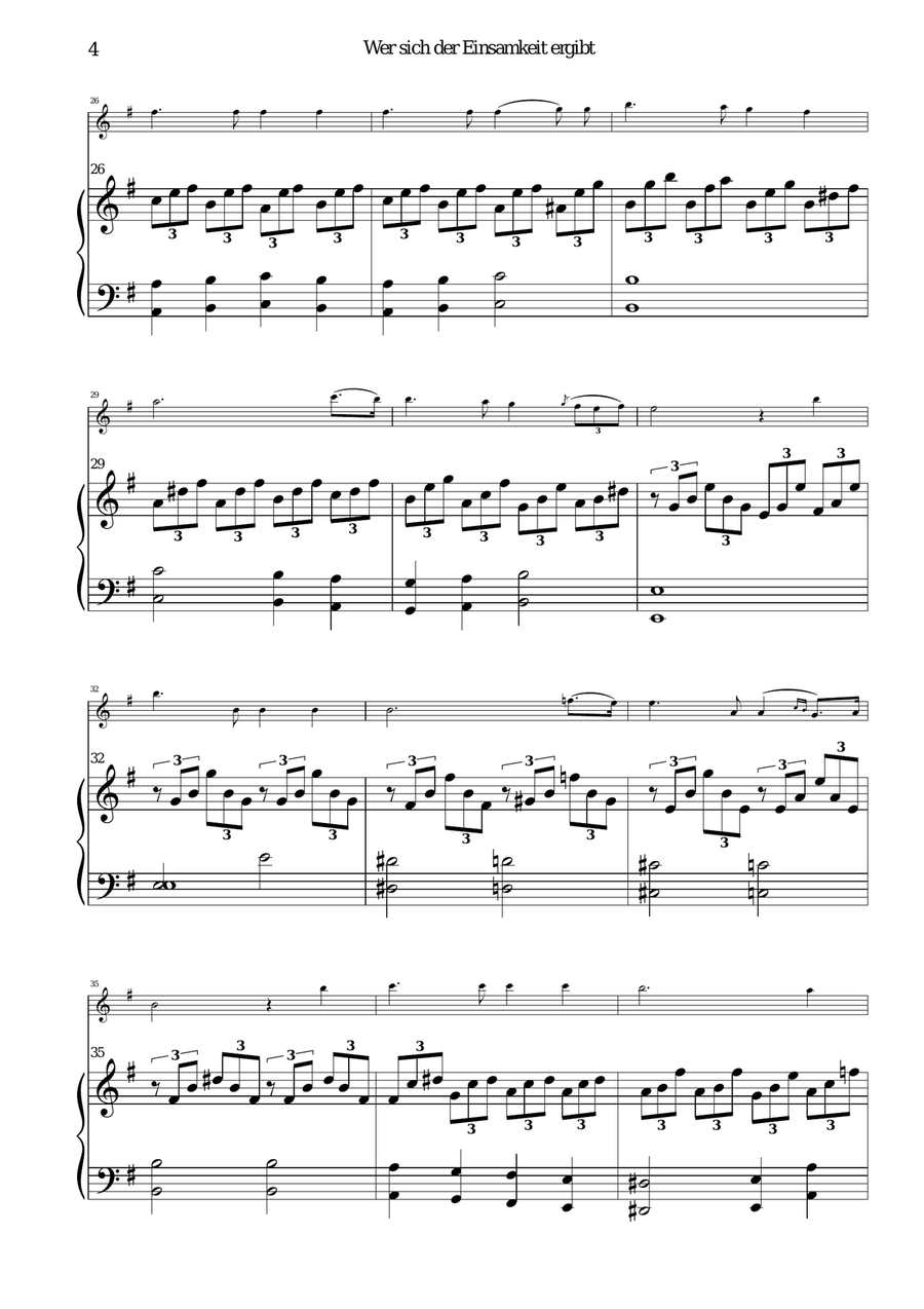 Gesänge des Harfners (Songs of the Harpist) for flute and piano Flute Solo scores gallery preview page 4