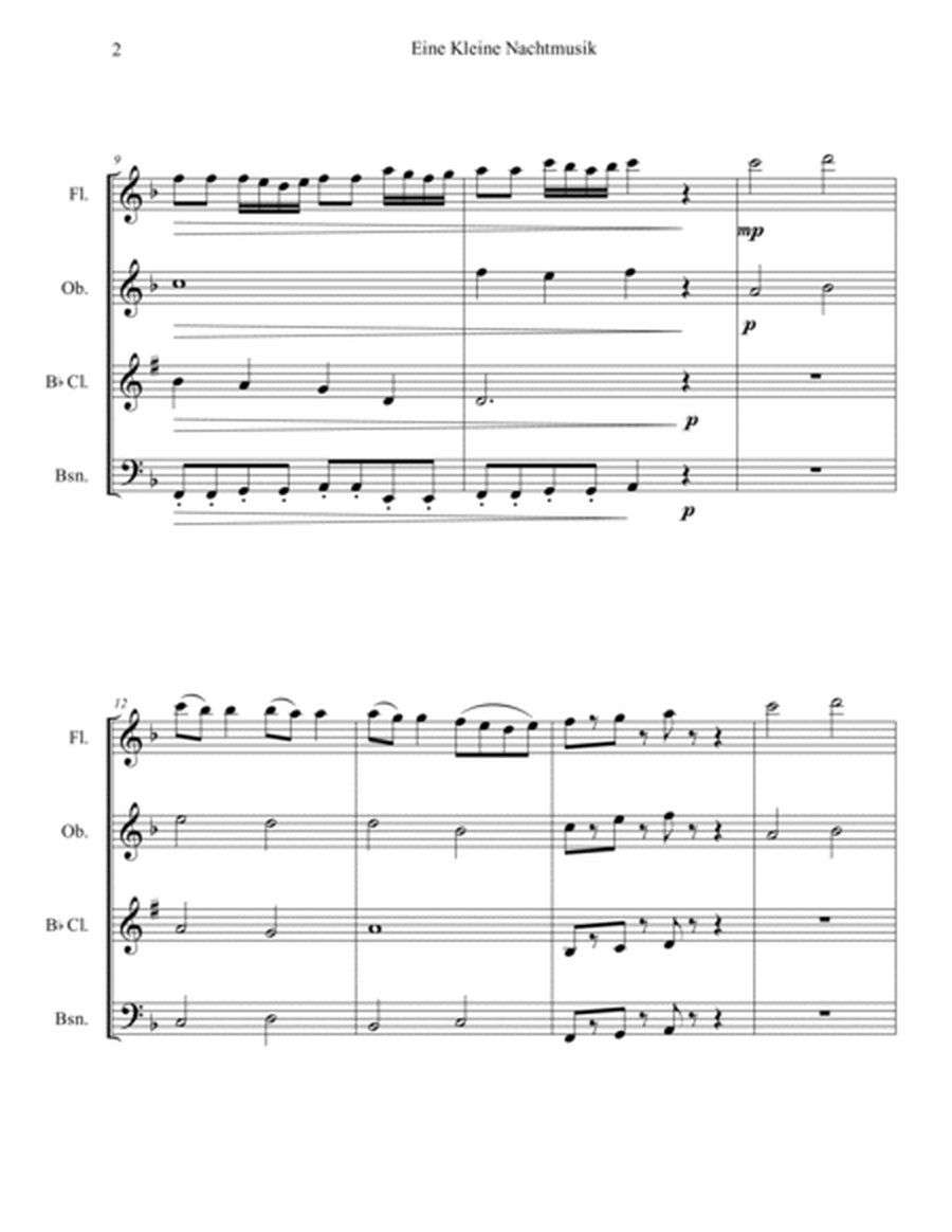 Eine Kleine Nachtmusik (A Little Night Music) for Woodwind Quartet image number null