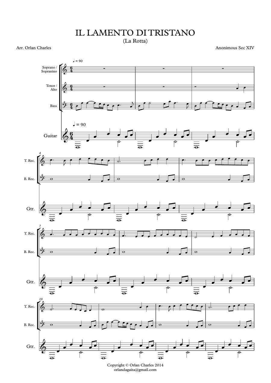 Il Lamento di Tristano (La Rotta) Brass Ensemble scores gallery preview page 3
