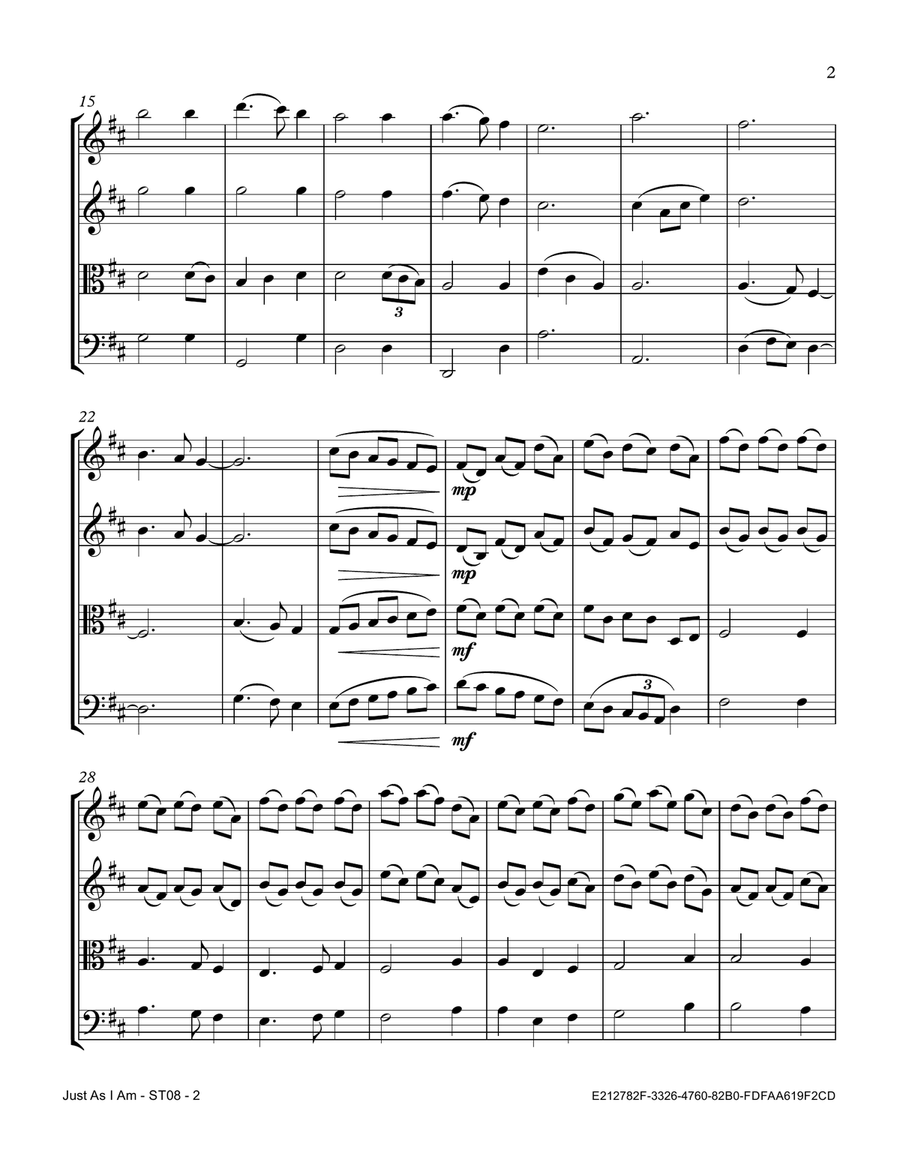 Just As I Am Just As I Am String Quartet scores gallery preview page 3