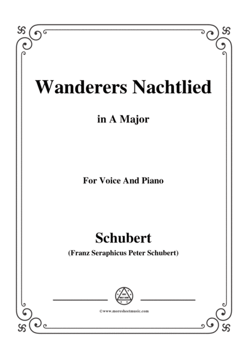 Schubert-Wanderers Nachtlied in A Major,for voice and piano image number null