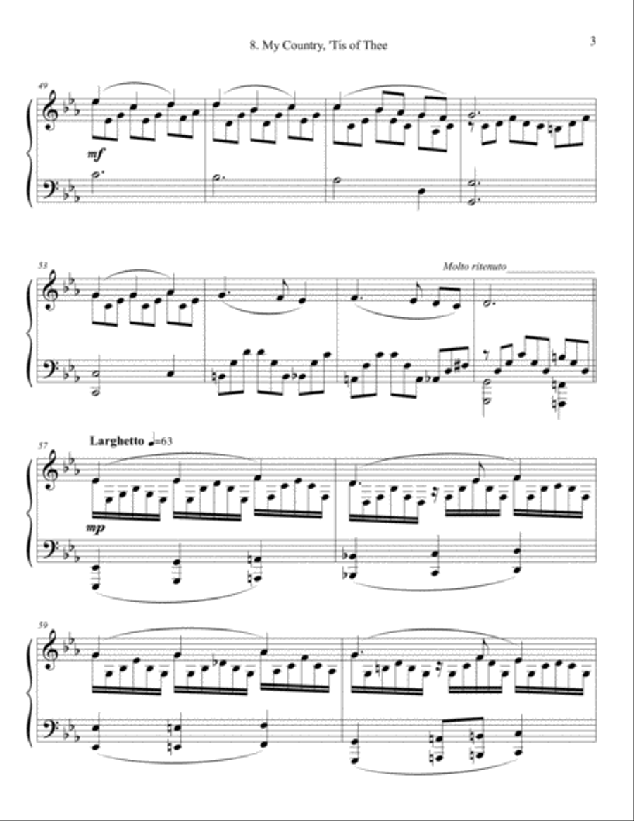 My Country, Tis Of Thee Piano Solo scores gallery preview page 3